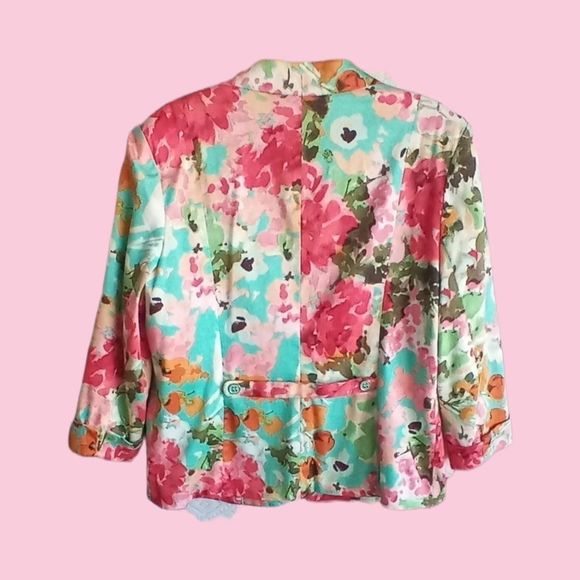 Roz & Ali Spring Floral Print Blazer - Picture 2 of 4